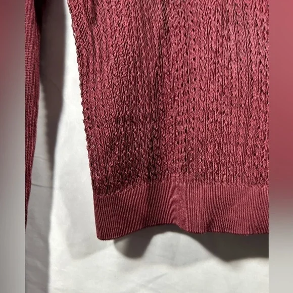 Free People H20 Crew Pullover Sweater Womens Open Knit Ribbed Mesh Sz Medium - Picture 11 of 13